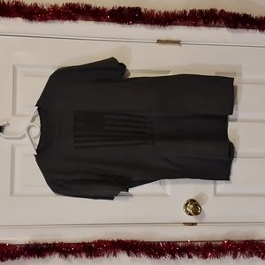 Grey distressed "MERICA" t-shirt large